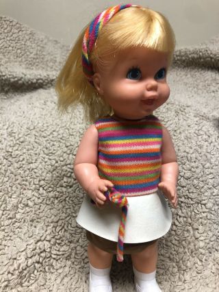 Vintage 1967 Mattel 11 Inch Tiny Swingy Brunnete Battery Operated Doll