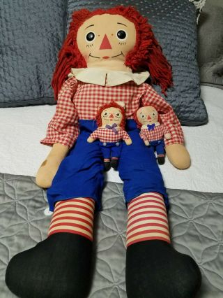 Raggedy Andy Doll 30 Inches Vintage Early 1960 