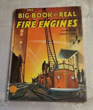 The Big Book Of Real Fire Engines Illustrated By George J.  Zaffo 1975 Vintage Hc