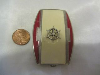 Nautical Combo Compact,  Powder,  Mirror & Rouge 1 - 3/4 " X 2 - 3/4 " Ships Wheel