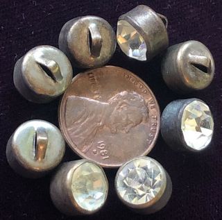 Vintage Small Rhinestone Buttons - Set Of 8 Matching