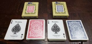 2 Decks Vintage Blue Ribbon Rosette Playing Cards