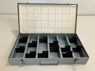 Vintage Brumberger 35 Mm Slide Storage Case Silver Metal W/ Pana Vue - 2 Viewer