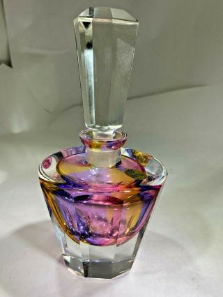 Art Deco Elegant D Kristall Germany Faceted Multi Color Crystal Perfume Bottle