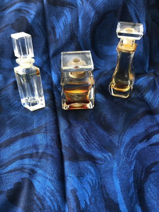 Vtg Three Giorgio Beverly Hills Extraordinary Miniature Glass Perfume Bottles