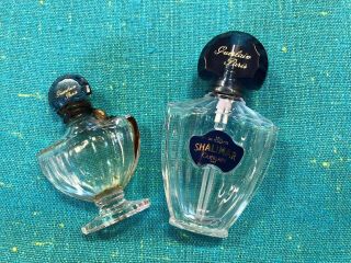 Vtg Guerlain Baccarat Perfume Bottle Miniature Empty,  Shalimar W/ Plastic Lid