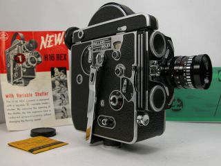 Bolex Rex Reflex 16mm Movie Camera With C - Mount Lens & Instructions