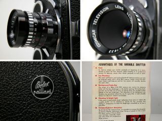 BOLEX REX Reflex 16mm MOVIE CAMERA With C - Mount Lens & Instructions 3