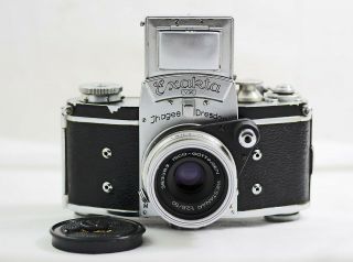 Vintage Ihagee Exakta Vx Camera With Lens And Waist Level Finder 1951