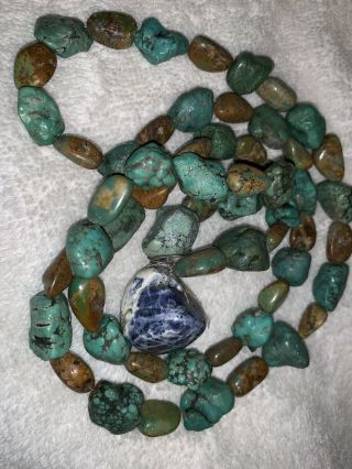 Vintage Southwest Multi - Stone Turquoise Necklace Estate Fresh