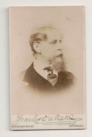 Vintage Cdv Charles Dickens English Writer And Social Critic Stereoscopic Photo