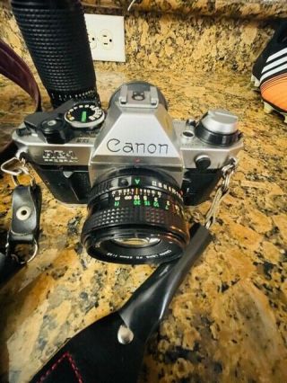Canon Ae - 1 With Cds Dual Meter,  50 Mm/1.  8,  Flash And 2 More Lenses,  Travel Bag