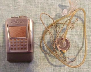 Vintage Radioear 850 Hearing Aid Portable Battery & Earphone