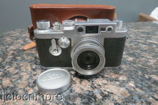 Vintage Leica Ernst Leitz Wetzlar Gmbh Dbp Camera W/ Elmar Lens F= 5cm 1:2.  8