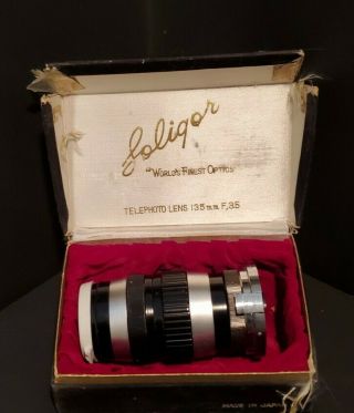 Vintage Soligor 135mm F,  3.  5 Telephoto Camera Lens Japan