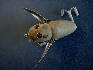 Vintage Heddon Crazy Crawler Flocked Mouse Lure 3 "