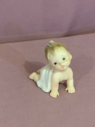 Vintage 1961 Inarco Bisque Porcelain Piano Baby Figurine E - 183/l Estate A