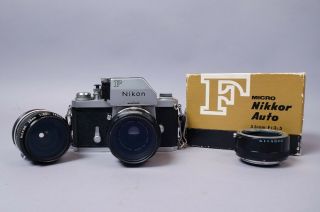 Vintage 1970 Nikon F Photomic Ftn Slr Camera & Extra F3.  5 28mm Wide Angle Lens