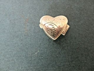 Vintage Sterling Silver 925 Small Mini Pill Box Heart Shaped