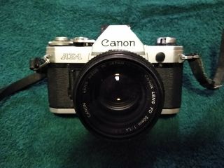Canon Ae - 1 Slr Film Camera - Black - W/50mm 1:14 Lens