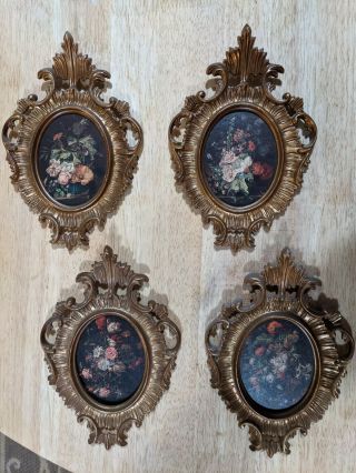 Turner Wall Accessories Framed Floral Wall Art Set Of Four Vintage Prints