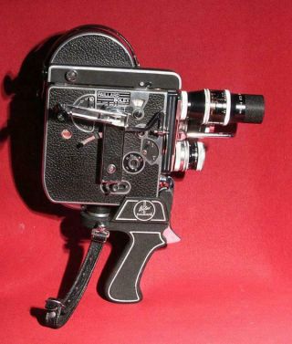 Paillard Bolex H16 16mm Camera Handle Trigger,  Leather Case View Finder & More