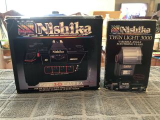 Nishika N8000 30mm Quadra Lens System 35mm 3d Camera With Twin Light 3000