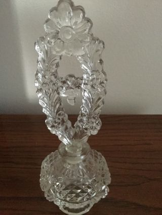 Bohemian Czech Lead Crystal Glass Ornate Perfume Bottle Decanter 7 " Tall Vintage