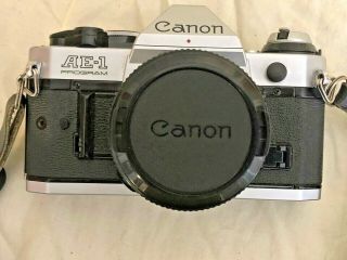 Canon Ae - 1 Camera With Canon 50mm Lens Vintage Japan Made W/ Vivitar 3500 Flash