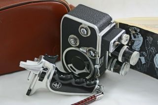 Vintage Paillard Bolex B8l 2 Lens Turret Model 8mm Movie Camera 1958