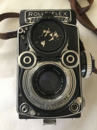 VINTAGE  ROLLEI ROLLEIFLEX PLANAR 3.  5F TLR CAMERA WITH LEATHER CASE 5