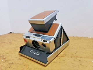 Vintage Polaroid Sx - 70 Land Camera Flash Bar Brown Leather