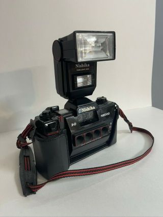Nishika N8000 35mm 3d Quadra Point & Shoot Film Camera With Twin Light 3010