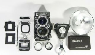 Rolleiflex 2.  8F with Zeiss Planar 80mm F2.  8 - - with accessories 3