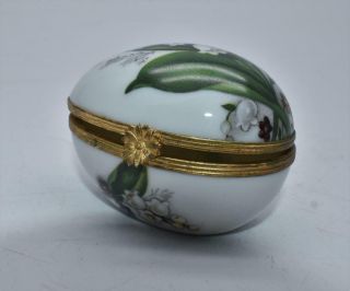 Vintage Dubarry Limoges Enamel Trinket Box - Egg Shaped 2