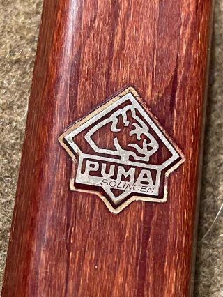 Puma Solingen Straight Razor Case wood Style Bakelite Durofol Germany Vintage 2
