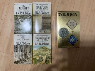 Vintage J.  R.  R.  Tolkien Four Volume Box Set The Hobbit Lord Of The Rings Trilogy