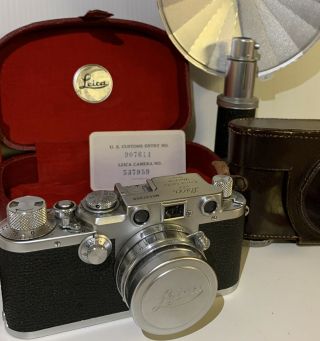 Vintage Leica Drp Camera Body 537959 W/ Summitar 5cm F/2.  0 847114 Lens & More