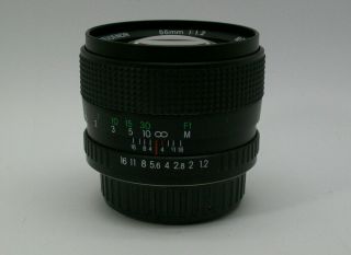 Revue - Ricoh Xr Rikenon - 55mm 1:1.  2 Very Fast Pk Mount Functional Lens