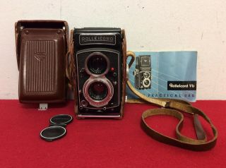 Vintage Rolleicord Vb Tlr Film Camera & 75mm F/3.  5 Schneider Lens Bundle