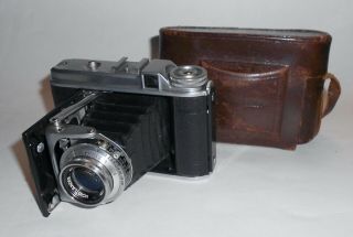 Voigtlander Perkeo Ii 6x6/120 Film Camera Skopar F1:3.  5/80mm Lens & Case