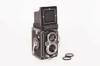 Exc,  Rolleiflex 3.  5 Automat MX - EVS Model 2 TLR 6x6 Camera w/Zeiss f/3.  5 Tessar 2