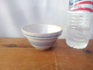 Vintage Stoneware Mixing Bowl Small Blue Banded 4 1/4 "