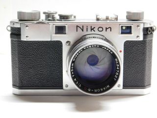 Vintage Nikon S Rangefinder Camera W/ Nikkor - S 1:1.  4 F=5cm Lens