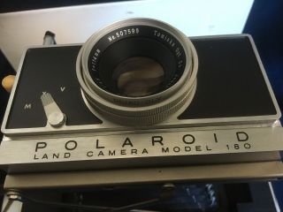 Polaroid Land Camera Model 180 w/Tominon 114mm f4.  5 Lens & shutter cable 3