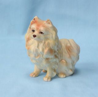 Pomeranian Figurine - Vintage Porcelain Ceramic Dog Figure
