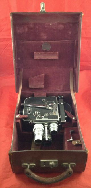 Bolex H16 Leader 16mm Film Camera with 3 Lenses and Leather Case (NR) 2