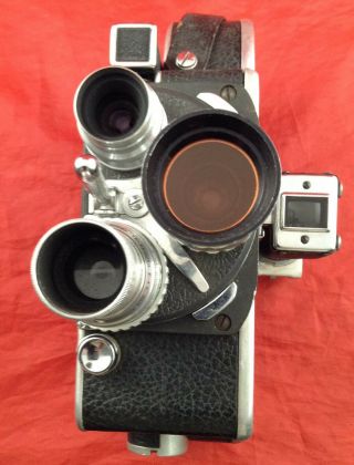 Bolex H16 Leader 16mm Film Camera with 3 Lenses and Leather Case (NR) 4