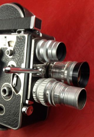 Bolex H16 Leader 16mm Film Camera with 3 Lenses and Leather Case (NR) 5
