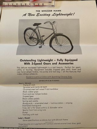 vintage whizzer motor bikes confidential dealer flyer 1954 3